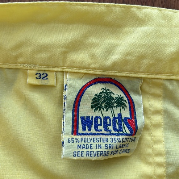 VINTAGE WEEDS YELLOW SHORT BEACH SHORTS - Picture 8 of 10